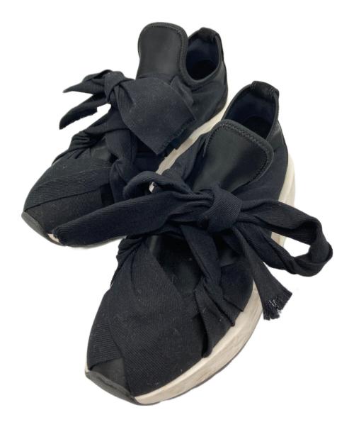 MM6 Maison Margiela（エムエムシックスメゾンマルジェラ）MM6 Maison Margiela (エムエムシックスメゾンマルジェラ) リボンタイ スニーカー ホワイト×ブラック サイズ:9の古着・服飾アイテム