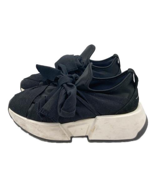 MM6 Maison Margiela（エムエムシックスメゾンマルジェラ）MM6 Maison Margiela (エムエムシックスメゾンマルジェラ) リボンタイ スニーカー ホワイト×ブラック サイズ:9の古着・服飾アイテム