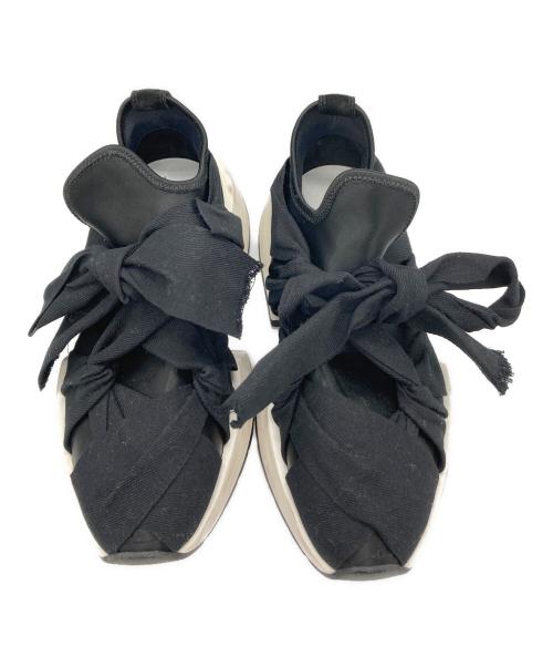 MM6 Maison Margiela（エムエムシックスメゾンマルジェラ）MM6 Maison Margiela (エムエムシックスメゾンマルジェラ) リボンタイ スニーカー ホワイト×ブラック サイズ:9の古着・服飾アイテム