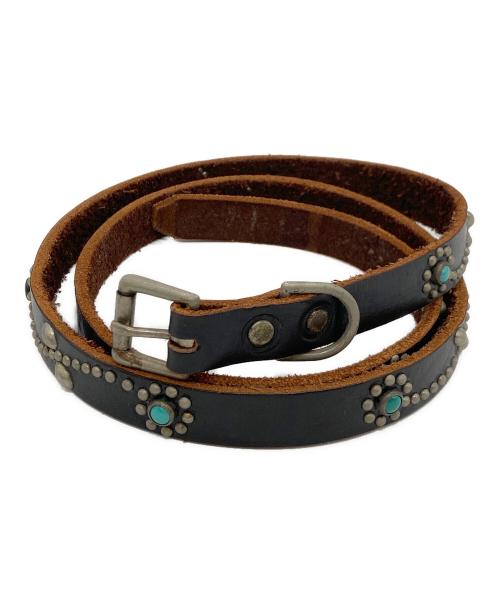 htc（エイチティーシー）htc (エイチティーシー) スタッズベルト ブラック サイズ:84.5cm~89.5cmの古着・服飾アイテム