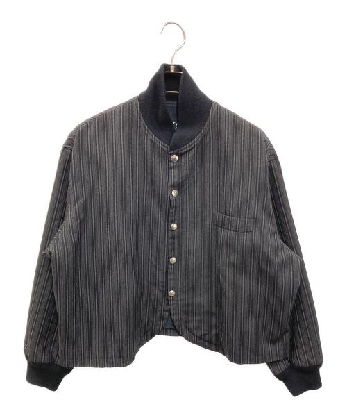 Y's（ワイズ）Y's (ワイズ) ストライプショートジャケット ブラック サイズ:記載なしの古着・服飾アイテム