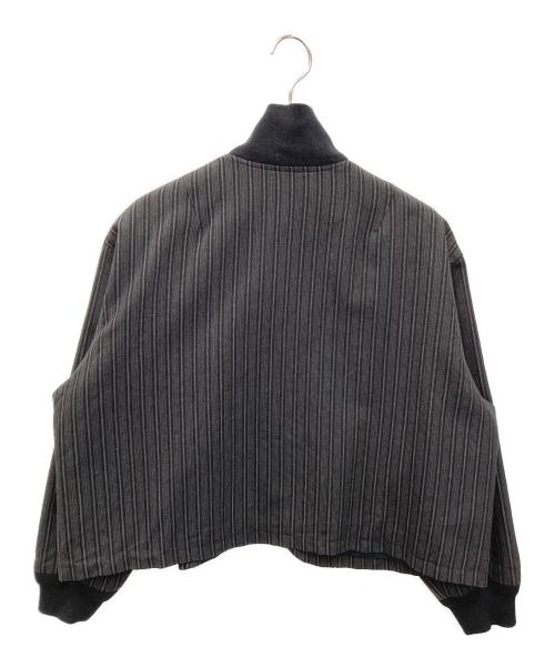 Y's（ワイズ）Y's (ワイズ) ストライプショートジャケット ブラック サイズ:記載なしの古着・服飾アイテム