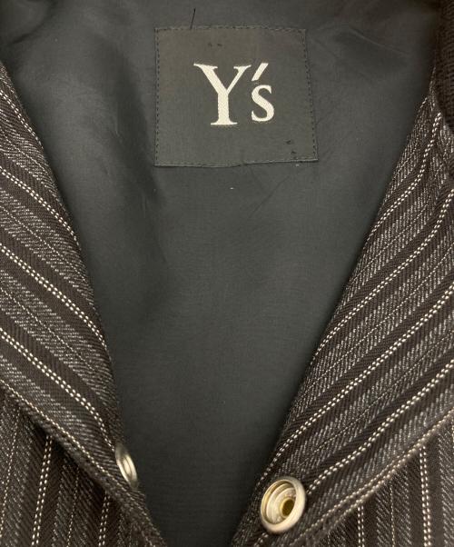 Y's（ワイズ）Y's (ワイズ) ストライプショートジャケット ブラック サイズ:記載なしの古着・服飾アイテム