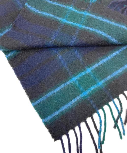 JOHNSTONS OF ELGIN（ジョンストンズオブエルガン）JOHNSTONS OF ELGIN (ジョンストンズオブエルガン) カシミヤ混マフラー グリーン×ネイビー サイズ:記載なしの古着・服飾アイテム