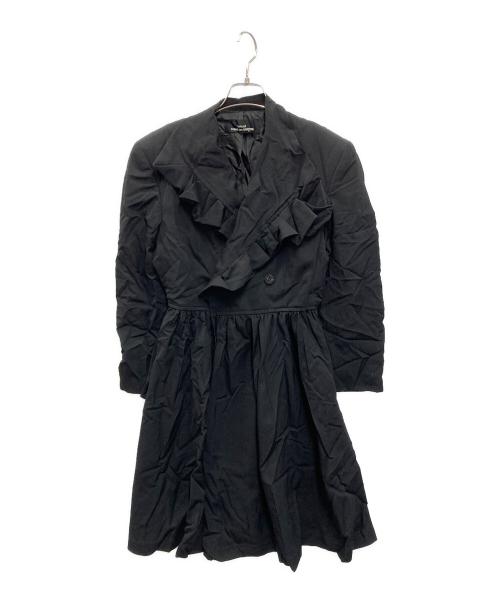 tricot COMME des GARCONS（トリココムデギャルソン）tricot COMME des GARCONS (トリココムデギャルソン) 変形フリル ウールワンピース ブラック サイズ:記載不明の古着・服飾アイテム