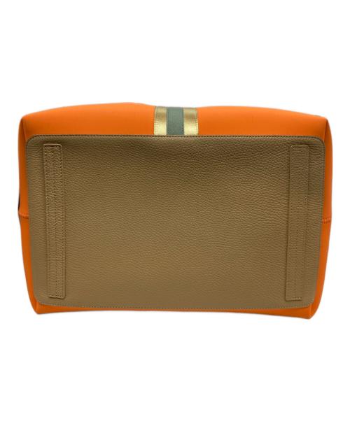 A.D.M.J.（エーディーエムジェイ）A.D.M.J. (エーディーエムジェイ) センターリボントート L オレンジの古着・服飾アイテム