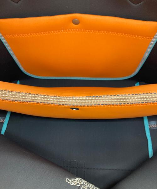 A.D.M.J.（エーディーエムジェイ）A.D.M.J. (エーディーエムジェイ) センターリボントート L オレンジの古着・服飾アイテム