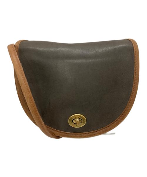 COACH（コーチ）COACH (コーチ) ターンロックショルダーバッグ ブラウン×カーキの古着・服飾アイテム