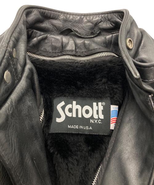 Schott（ショット）Schott (ショット) ライナー付きレザージャケット ブラック サイズ:36の古着・服飾アイテム