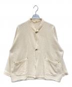 lanefortyfiveレーンフォーティーファイブ）の古着「SQUAREDワッフルスタンドカラージャケット」｜ベージュ