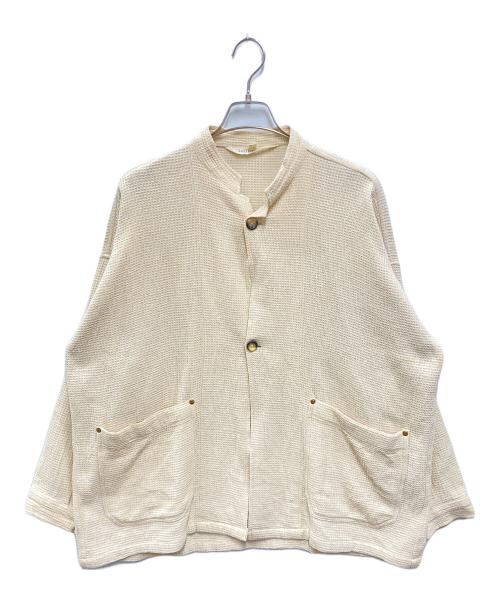 lanefortyfive（レーンフォーティーファイブ）Lanefortyfive (レーンフォーティーファイブ) SQUAREDワッフルスタンドカラージャケット ベージュ サイズ:Mの古着・服飾アイテム