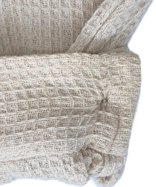 lanefortyfive（レーンフォーティーファイブ）Lanefortyfive (レーンフォーティーファイブ) SQUAREDワッフルスタンドカラージャケット ベージュ サイズ:Mの古着・服飾アイテム