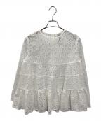 YORIヨリ）の古着「フロッキーレースティアードブラウス」｜ホワイト