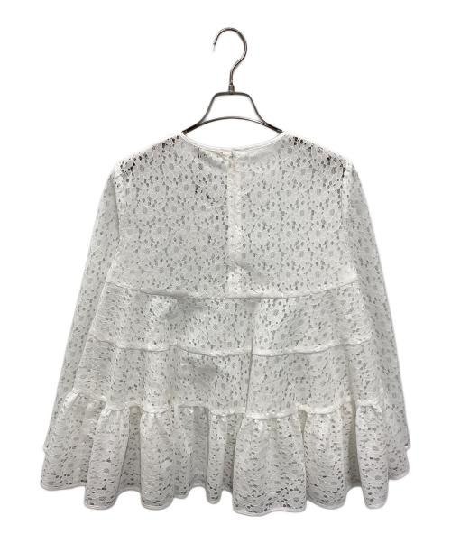 YORI（ヨリ）yori (ヨリ) フロッキーレースティアードブラウス ホワイト サイズ:36 未使用品の古着・服飾アイテム