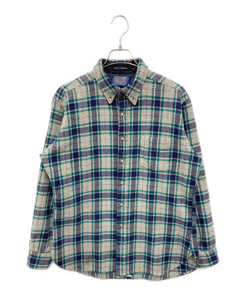 PENDLETON（ペンドルトン）PENDLETON (ペンドルトン) ［古着］70'sウールチェックシャツ グリーン×ブルー サイズ:Lの古着・服飾アイテム