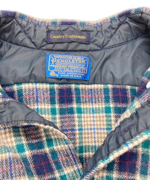 PENDLETON（ペンドルトン）PENDLETON (ペンドルトン) ［古着］70'sウールチェックシャツ グリーン×ブルー サイズ:Lの古着・服飾アイテム