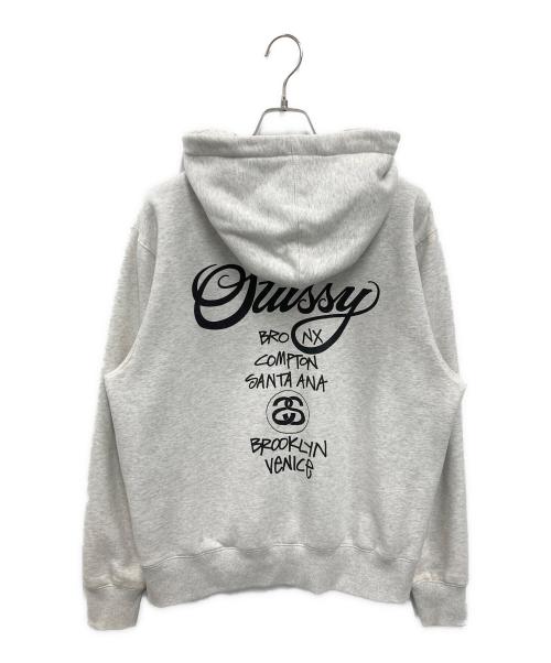 stussy（ステューシー）stussy (ステューシー) ワールドツアージップパーカー グレー サイズ:Mの古着・服飾アイテム