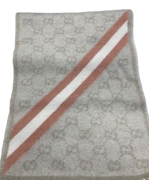 GUCCI（グッチ）GUCCI (グッチ) アンゴラ混GGマフラー ベージュの古着・服飾アイテム