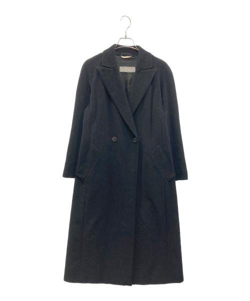 MaxMara（マックスマーラ）MaxMara (マックスマーラ) アンゴラ混チェスターコート ブラック サイズ:38の古着・服飾アイテム