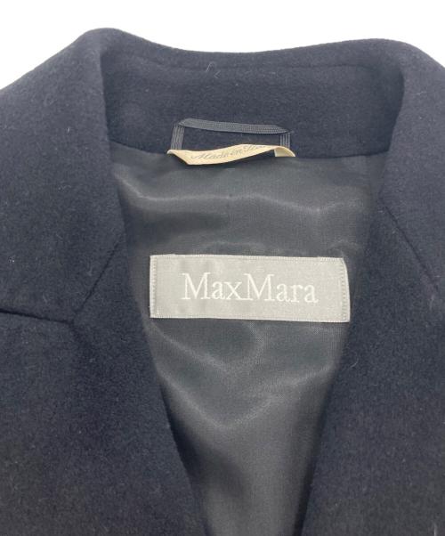 MaxMara（マックスマーラ）MaxMara (マックスマーラ) アンゴラ混チェスターコート ブラック サイズ:38の古着・服飾アイテム