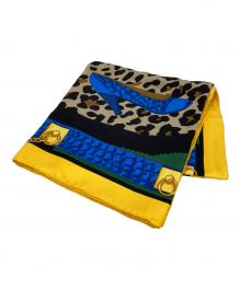 CELINE（セリーヌ）の古着「CELINE シルクスカーフ」｜イエロー×ブルー