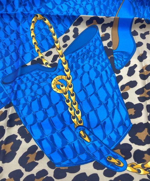 CELINE（セリーヌ）CELINE (セリーヌ) CELINE シルクスカーフ イエロー×ブルーの古着・服飾アイテム