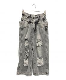 THE TOE（ザ・トゥー）の古着「Lexington Double Belt Denim Pants」｜ブラック