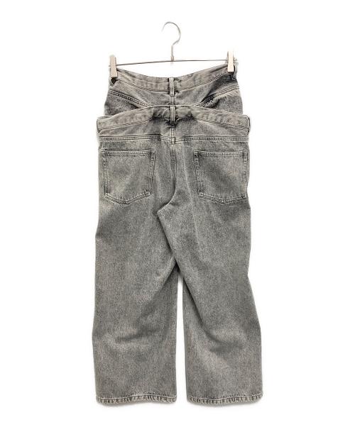 THE TOE（ザ・トゥー）THE TOE (ザ・トゥー) Lexington Double Belt Denim Pants ブラック サイズ:XSの古着・服飾アイテム