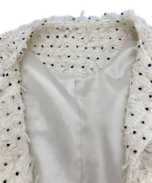 cygne（シーニュ）cygne (シーニュ) ツイードジャケット Xavier ホワイト×ブラック サイズ:FREEの古着・服飾アイテム