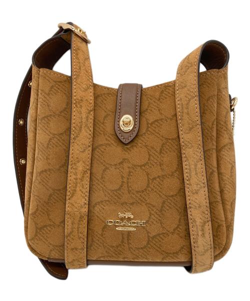 COACH（コーチ）COACH (コーチ) ハドリー ミニ クロスボディバッグ シグネチャー・スウェード ブラウンの古着・服飾アイテム