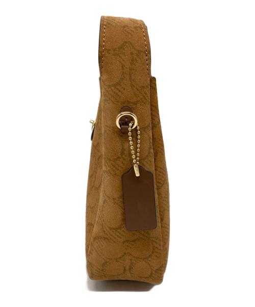 COACH（コーチ）COACH (コーチ) ハドリー ミニ クロスボディバッグ シグネチャー・スウェード ブラウンの古着・服飾アイテム