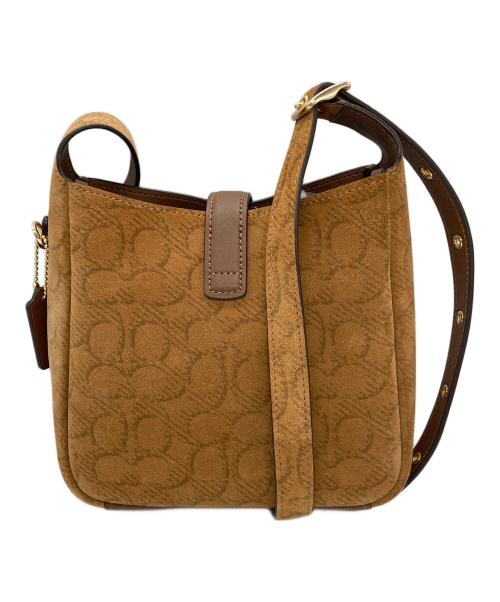 COACH（コーチ）COACH (コーチ) ハドリー ミニ クロスボディバッグ シグネチャー・スウェード ブラウンの古着・服飾アイテム
