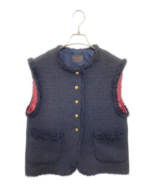 TOMORROW LAND collection（トゥモローランドコレクション）TOMORROW LAND collection (トゥモローランドコレクション) ブークレーファンシー クルーネックジレ ネイビー サイズ:36の古着・服飾アイテム