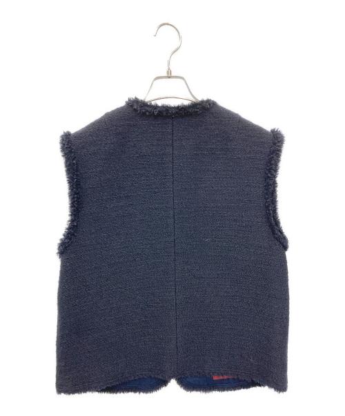 TOMORROW LAND collection（トゥモローランドコレクション）TOMORROW LAND collection (トゥモローランドコレクション) ブークレーファンシー クルーネックジレ ネイビー サイズ:36の古着・服飾アイテム