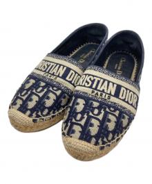 Christian Dior（クリスチャン ディオール）の古着「Granville エスパドリーユ オブリーク エンブロイダリー」｜ネイビー