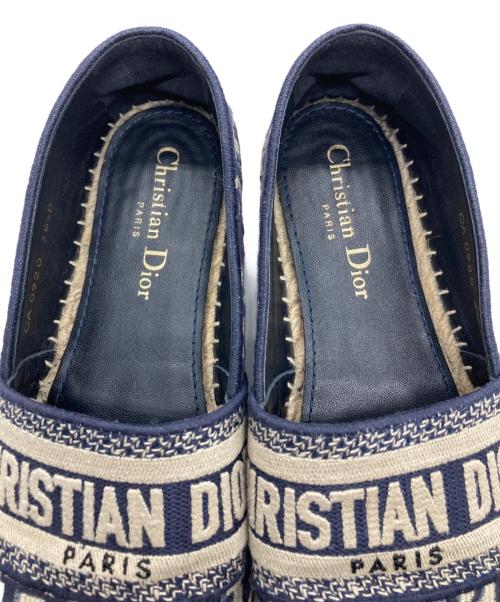 Christian Dior（クリスチャン ディオール）Christian Dior (クリスチャン ディオール) Granville エスパドリーユ オブリーク エンブロイダリー ネイビー サイズ:36 1/2Dの古着・服飾アイテム