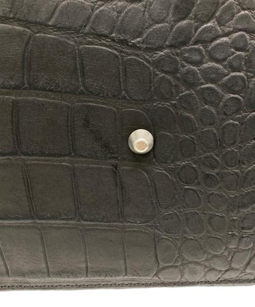 M.U.L.（エムユーエル）M.U.L. (エムユーエル) STUDトートM  クロコ型押しレザートートバッグ ブラックの古着・服飾アイテム