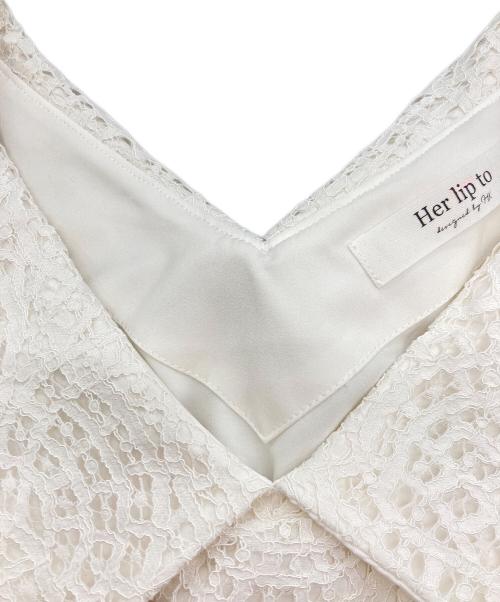 HER LIP TO（ハーリップトゥ）Her lip to (ハーリップトゥ) Como Back Lace-Up Dress ホワイト サイズ:Mの古着・服飾アイテム