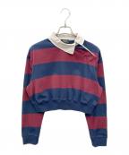 AWAKE MODEアウェイク モード）の古着「マルチオーガニックコットンツイストカラーラグビーシャツ」｜ネイビー×レッド