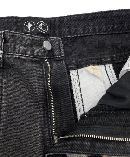 THUG CLUB（サグ クラブ）THUG CLUB (サグ クラブ) Mohican Leather Denim Pants ブラック サイズ:2の古着・服飾アイテム