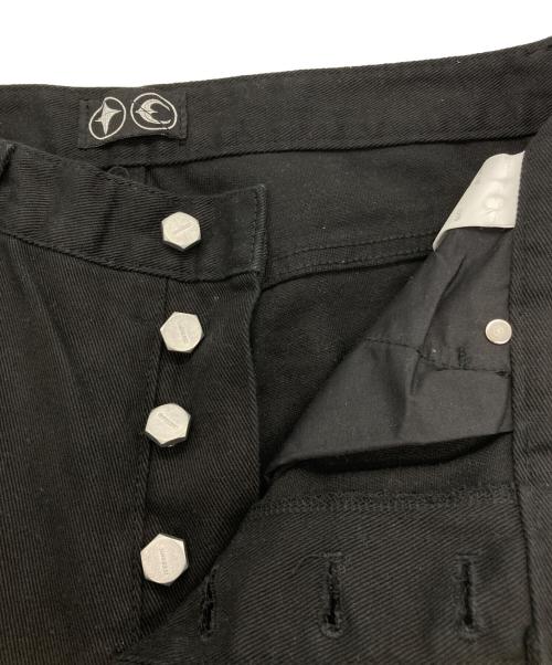 THUG CLUB（サグ クラブ）THUG CLUB (サグ クラブ) TC LEATHER WASHING DENIM PANTS ブラック サイズ:3の古着・服飾アイテム