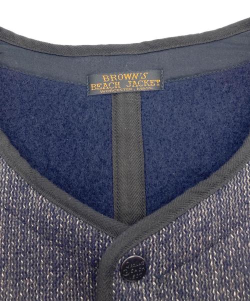 BROWN'S BEACH JACKET（ブラウンズビーチジャケット）BROWN'S BEACH JACKET (ブラウンズビーチジャケット) ビーチクロスアーリーベスト ネイビー サイズ:44の古着・服飾アイテム