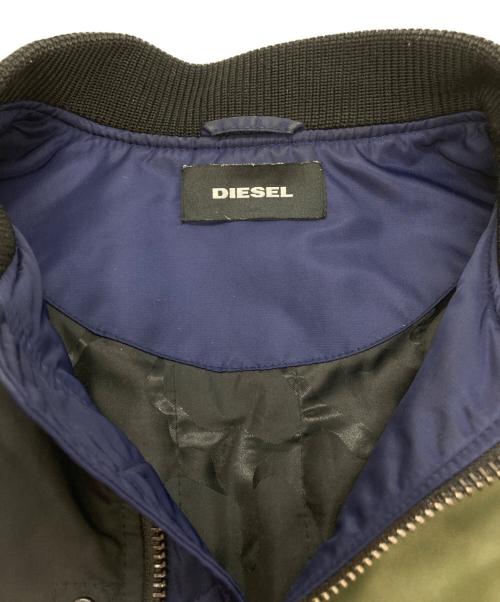 DIESEL（ディーゼル）DIESEL (ディーゼル) カラーブロックMA-1ジャケット ネイビー×カーキ サイズ:Mの古着・服飾アイテム