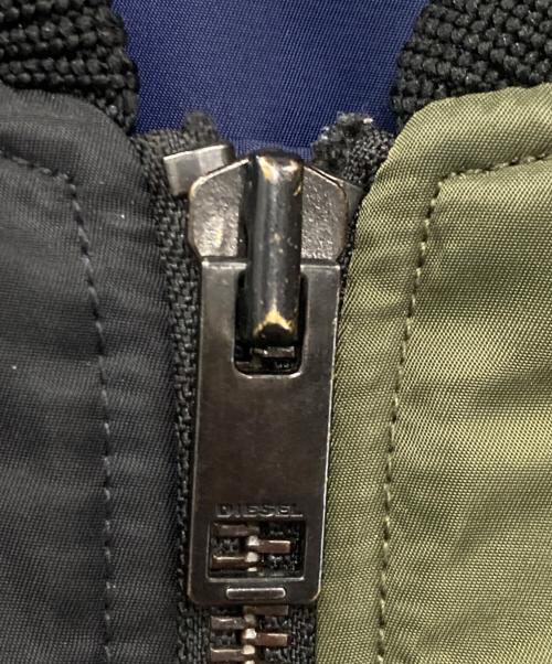 DIESEL（ディーゼル）DIESEL (ディーゼル) カラーブロックMA-1ジャケット ネイビー×カーキ サイズ:Mの古着・服飾アイテム