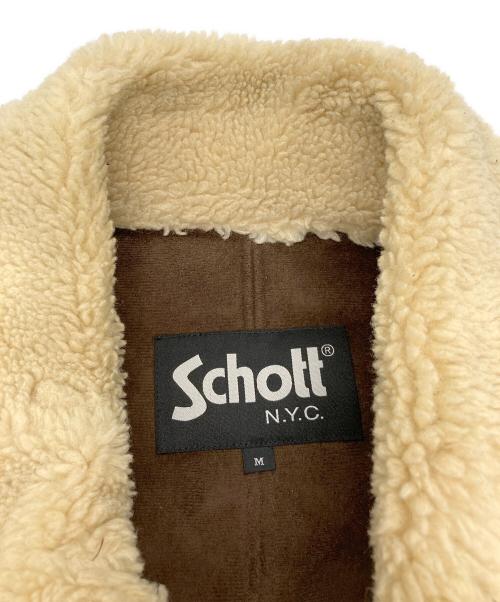 Schott（ショット）Schott (ショット) ボアフライトジャケット ベージュ サイズ:Mの古着・服飾アイテム