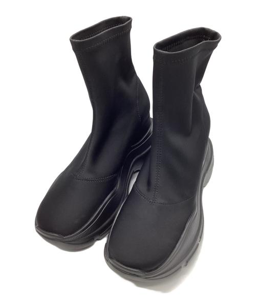 YELLO（イエロ）YELLO (イエロ) ダブルスニーカーショートブーツ ブラック サイズ:Lの古着・服飾アイテム