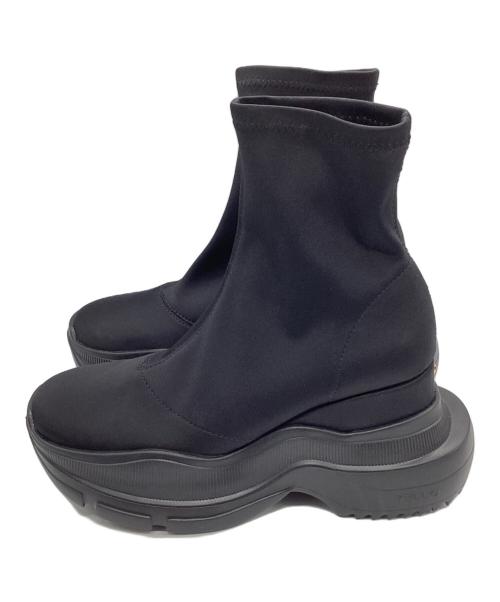 YELLO（イエロ）YELLO (イエロ) ダブルスニーカーショートブーツ ブラック サイズ:Lの古着・服飾アイテム