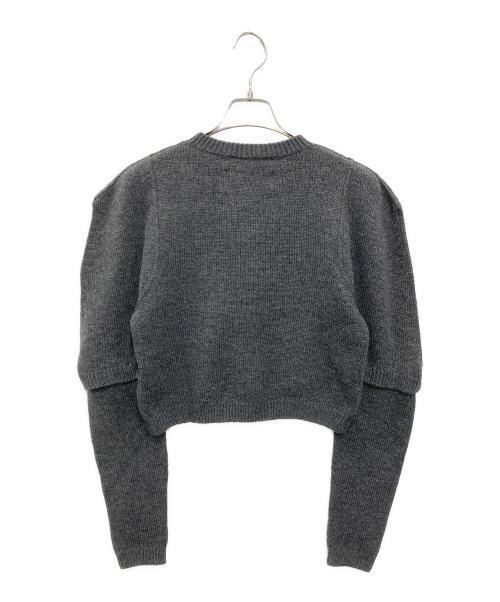 JANE SMITH（ジェーンスミス）JANE SMITH (ジェーンスミス) 7G BIG SHOULDER CREW CARDIGAN グレー サイズ:38の古着・服飾アイテム