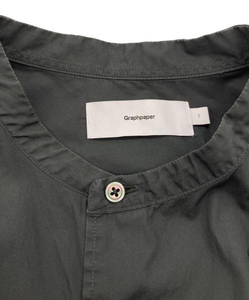 Graphpaper（グラフペーパー）Graphpaper (グラフペーパー) Broad L/S Oversized Band Collar Shirt グレー サイズ:1の古着・服飾アイテム