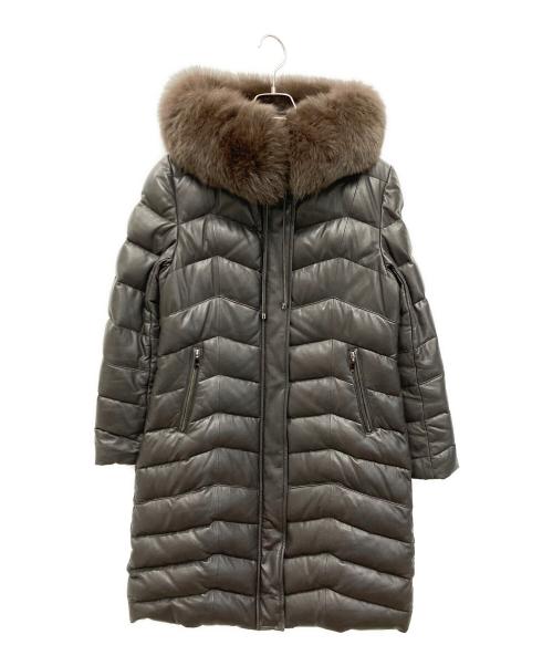 DAMA collection（ダーマコレクション）DAMA collection (ダーマコレクション) フォックスファーレザーダウンコート ブラウン サイズ:9の古着・服飾アイテム